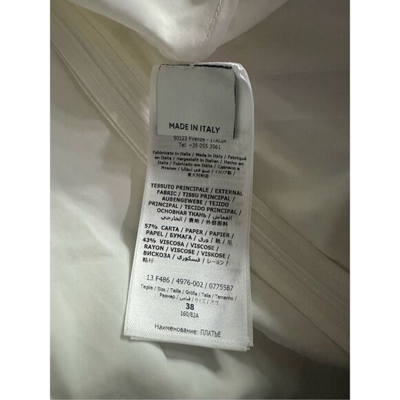 FERRAGAMO Topstitched satin-trimmed poplin midi dress Size IT38/US2 $2600 - Picture 12 of 12